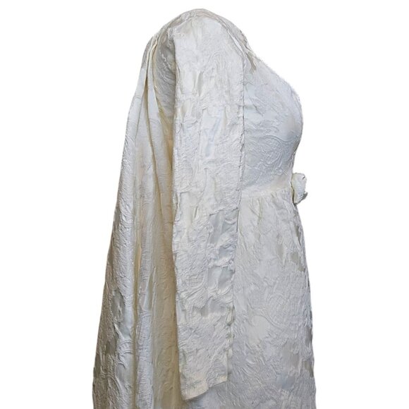 Vintage 50s 60s Womens Size 0 Ivory‎ Wedding Gown Longsleeve Attached Cape Train - Picture 10 of 16